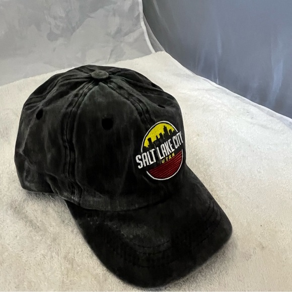 Salt Lake City Embroidered Cotton Dark Grey Adjustable Cap - Picture 12 of 15